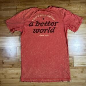 Dutch Bros Coffee Red Acid Wash T-Shirt Medium A Better World Graphic